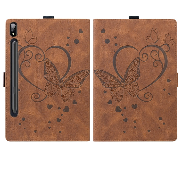 For Samsung Galaxy Tab S8 / Galaxy Tab S7 T870 SM-T875 SM-T876B Love Butterfly Pattern Horizontal Flip Leather Case with Holder