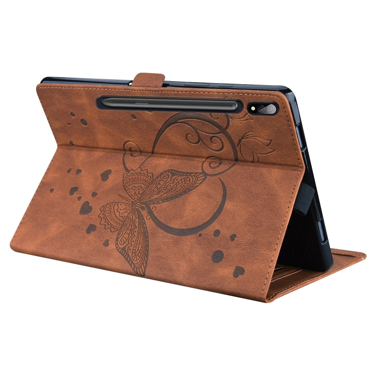 For Samsung Galaxy Tab S8 / Galaxy Tab S7 T870 SM-T875 SM-T876B Love Butterfly Pattern Horizontal Flip Leather Case with Holder
