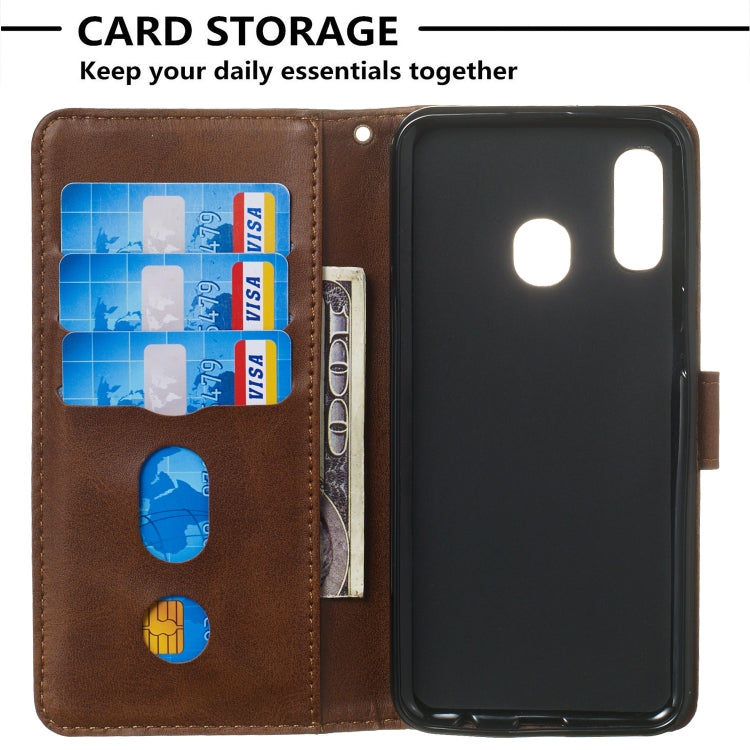 For Galaxy A20e Zipper Horizontal Flip Leather Case with Wallet & Holder & Card Slots