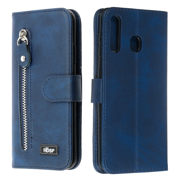 For Galaxy A20 / A30 Zipper Horizontal Flip Leather Case with Wallet & Holder & Card Slots