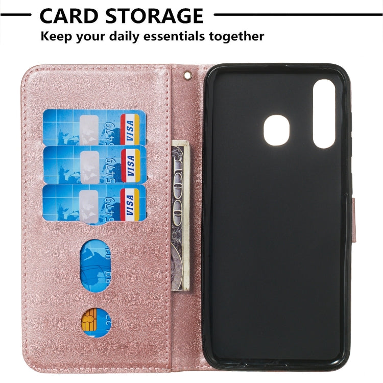 For Galaxy A20 / A30 Zipper Horizontal Flip Leather Case with Wallet & Holder & Card Slots