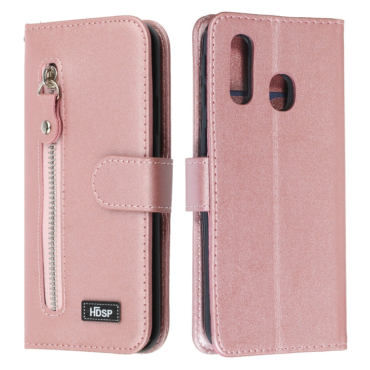 For Galaxy A40 Zipper Horizontal Flip Leather Case with Wallet & Holder & Card Slots