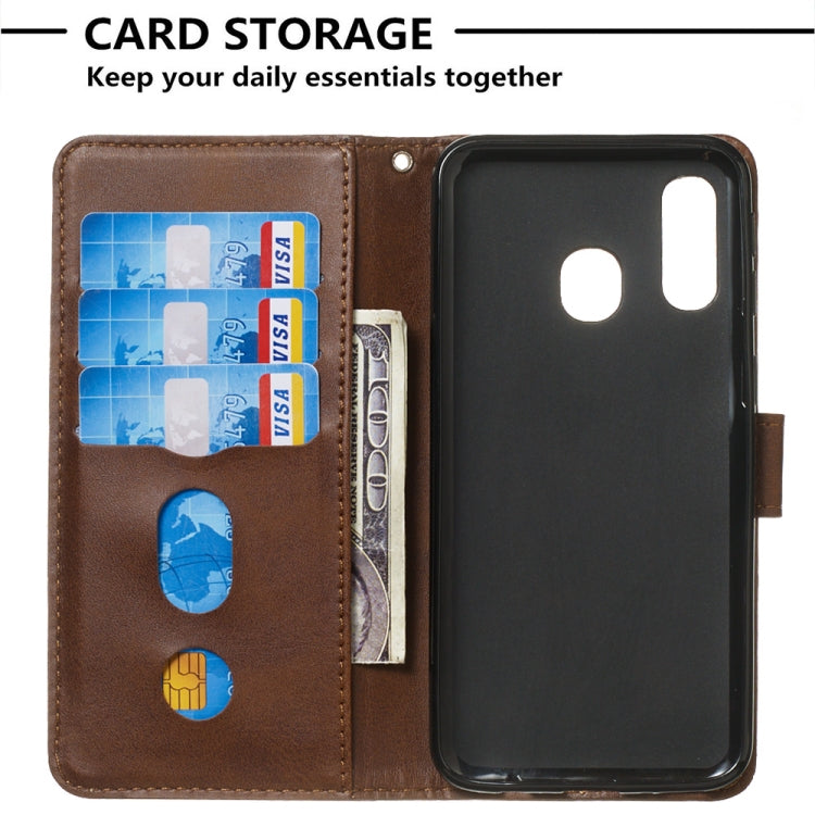 For Galaxy A40 Zipper Horizontal Flip Leather Case with Wallet & Holder & Card Slots