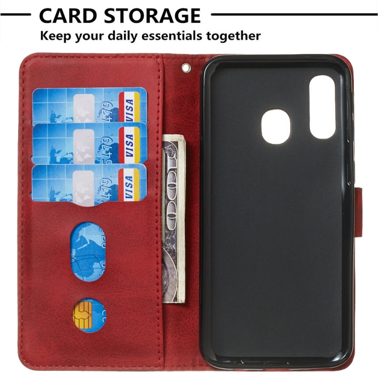 For Galaxy A40 Zipper Horizontal Flip Leather Case with Wallet & Holder & Card Slots