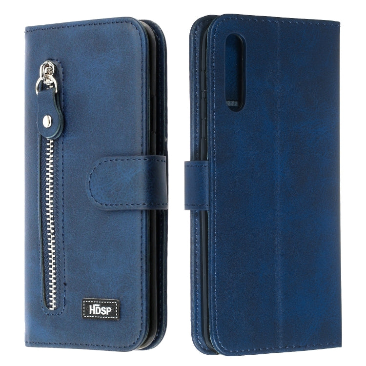 For Galaxy A50 Zipper Horizontal Flip Leather Case with Wallet & Holder & Card Slots