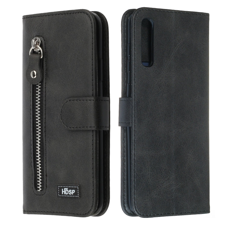 For Galaxy A70 Zipper Horizontal Flip Leather Case with Wallet & Holder & Card Slots