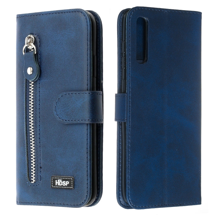 For Galaxy A70 Zipper Horizontal Flip Leather Case with Wallet & Holder & Card Slots