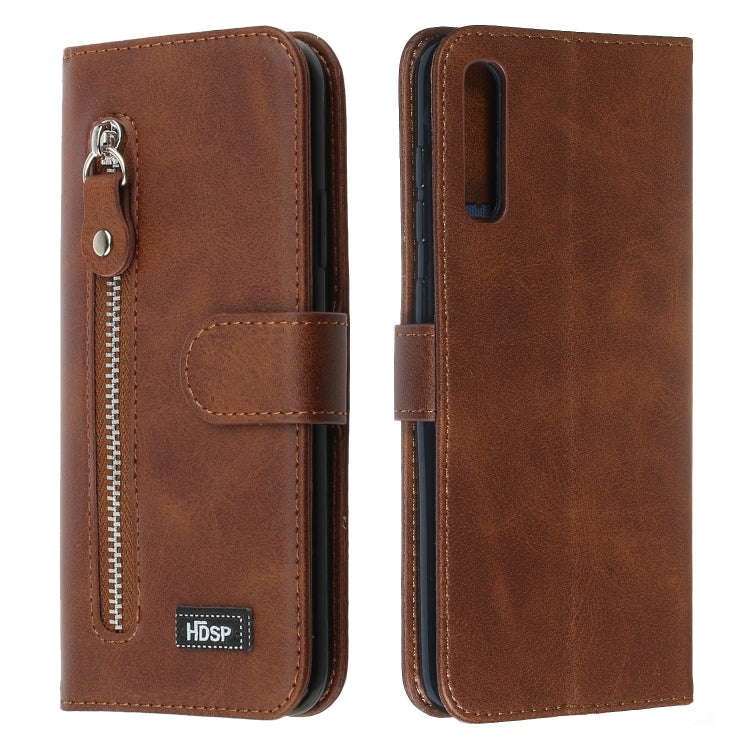 For Galaxy A70 Zipper Horizontal Flip Leather Case with Wallet & Holder & Card Slots