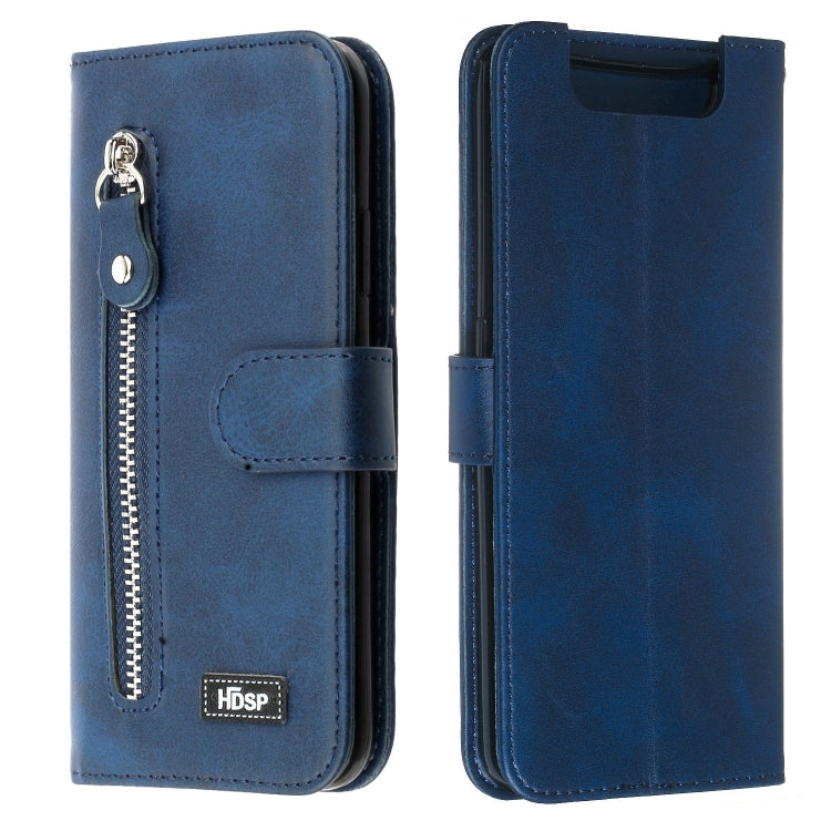 For Galaxy A80 / A90 Zipper Horizontal Flip Leather Case with Wallet & Holder & Card Slots