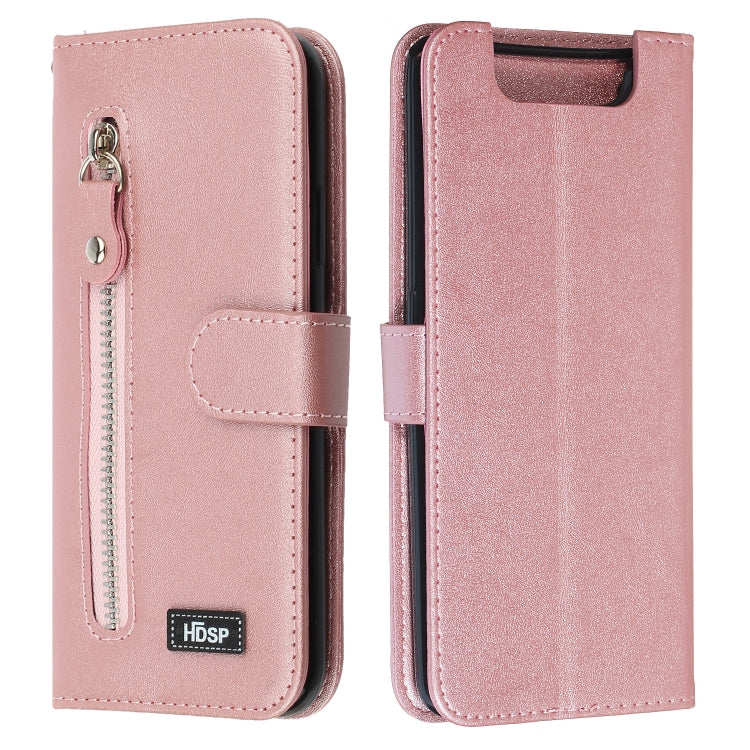 For Galaxy A80 / A90 Zipper Horizontal Flip Leather Case with Wallet & Holder & Card Slots