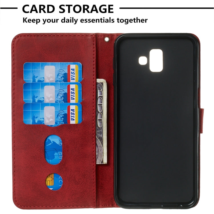 For Galaxy J6+ Zipper Horizontal Flip Leather Case with Wallet & Holder & Card Slots