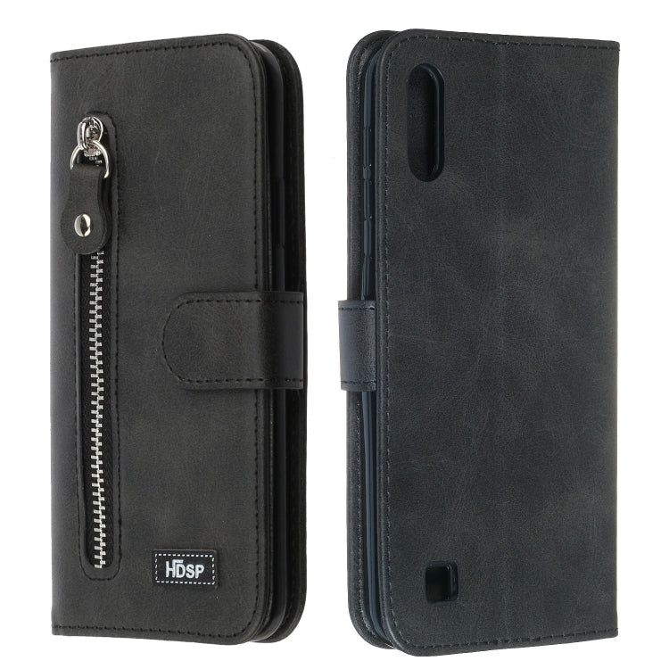 For Galaxy M10 / A10 Zipper Horizontal Flip Leather Case with Wallet & Holder & Card Slots