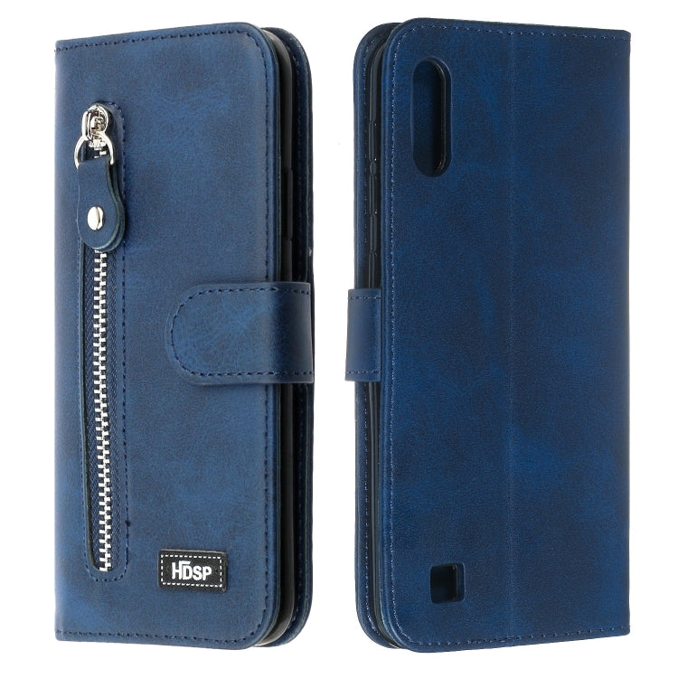 For Galaxy M10 / A10 Zipper Horizontal Flip Leather Case with Wallet & Holder & Card Slots