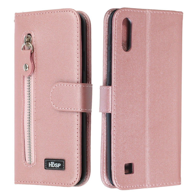 For Galaxy M10 / A10 Zipper Horizontal Flip Leather Case with Wallet & Holder & Card Slots