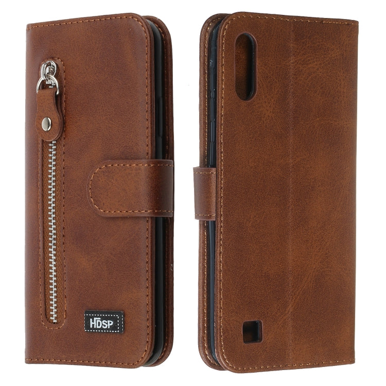For Galaxy M10 / A10 Zipper Horizontal Flip Leather Case with Wallet & Holder & Card Slots