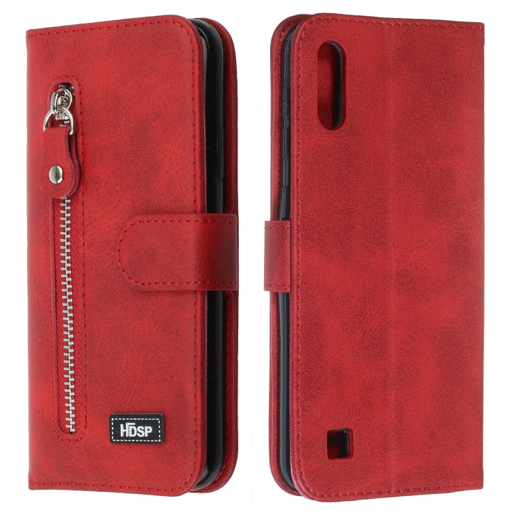 For Galaxy M10 / A10 Zipper Horizontal Flip Leather Case with Wallet & Holder & Card Slots