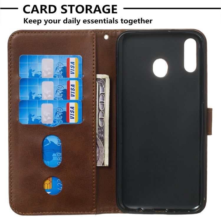 For Galaxy M20 Zipper Horizontal Flip Leather Case with Wallet & Holder & Card Slots
