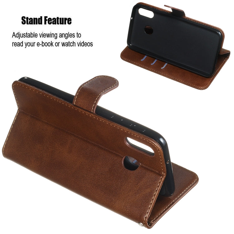 For Galaxy M20 Zipper Horizontal Flip Leather Case with Wallet & Holder & Card Slots