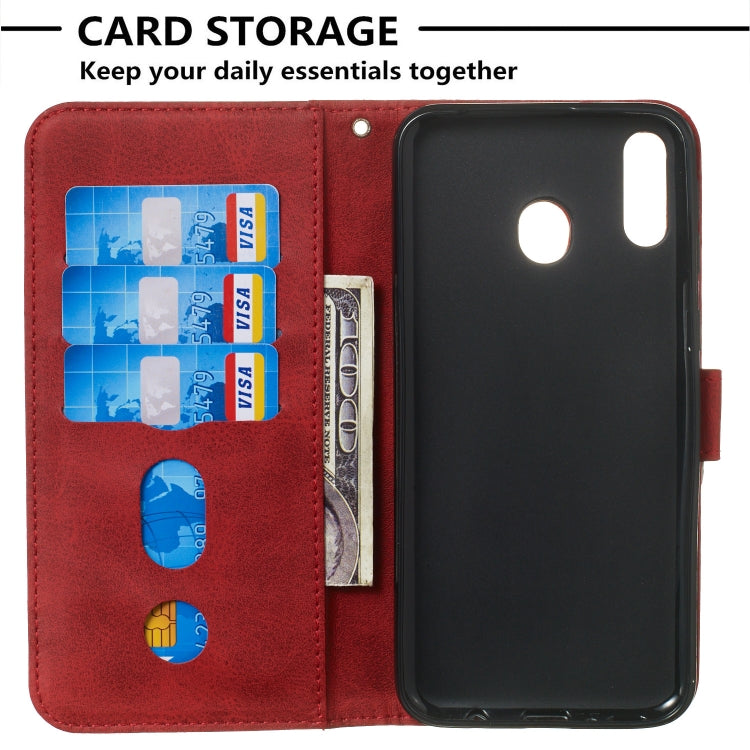 For Galaxy M20 Zipper Horizontal Flip Leather Case with Wallet & Holder & Card Slots