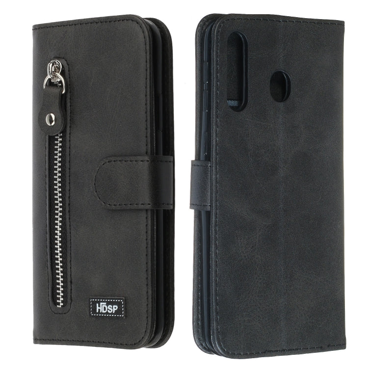 For Galaxy M30 Zipper Horizontal Flip Leather Case with Wallet & Holder & Card Slots