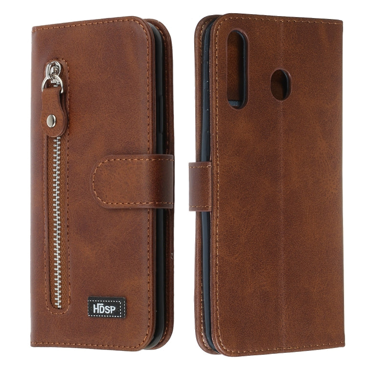 For Galaxy M30 Zipper Horizontal Flip Leather Case with Wallet & Holder & Card Slots