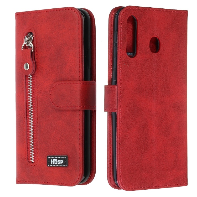 For Galaxy M30 Zipper Horizontal Flip Leather Case with Wallet & Holder & Card Slots