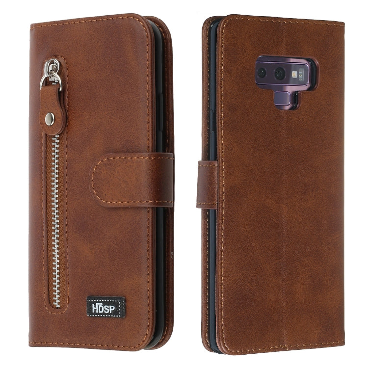 For Galaxy Note9 Zipper Horizontal Flip Leather Case with Wallet & Holder & Card Slots