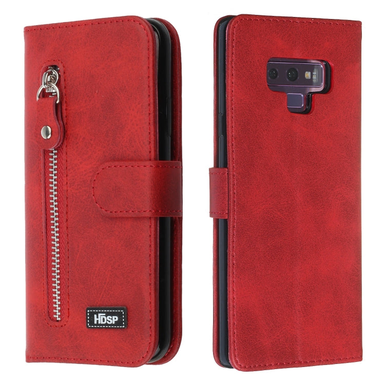 For Galaxy Note9 Zipper Horizontal Flip Leather Case with Wallet & Holder & Card Slots