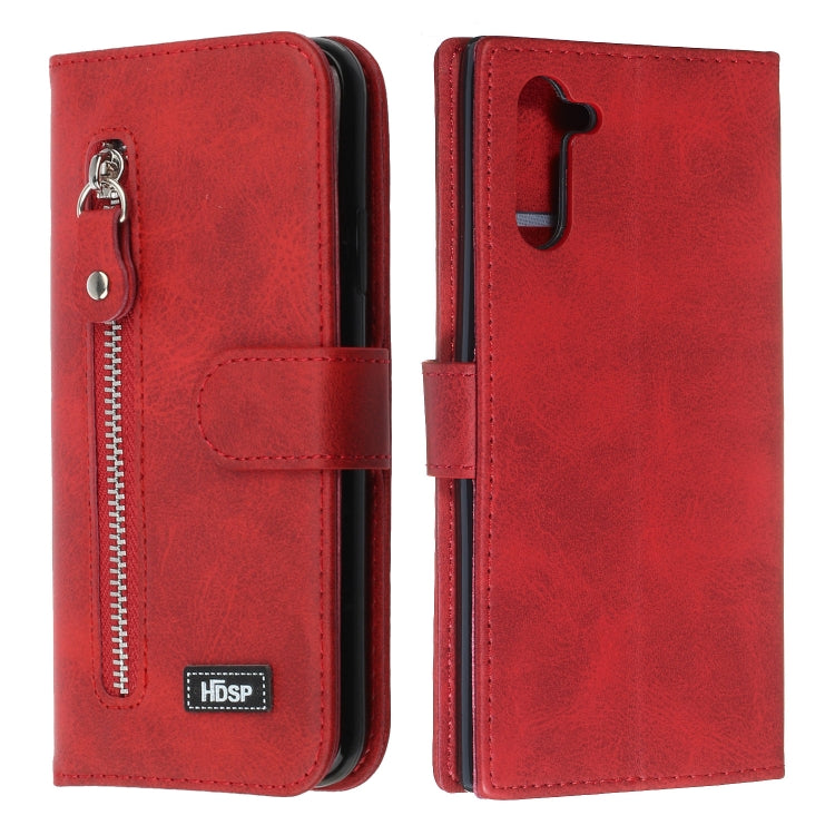 For Galaxy Note10 Zipper Horizontal Flip Leather Case with Wallet & Holder & Card Slots