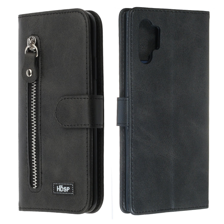 For Galaxy Note10+ Zipper Horizontal Flip Leather Case with Wallet & Holder & Card Slots