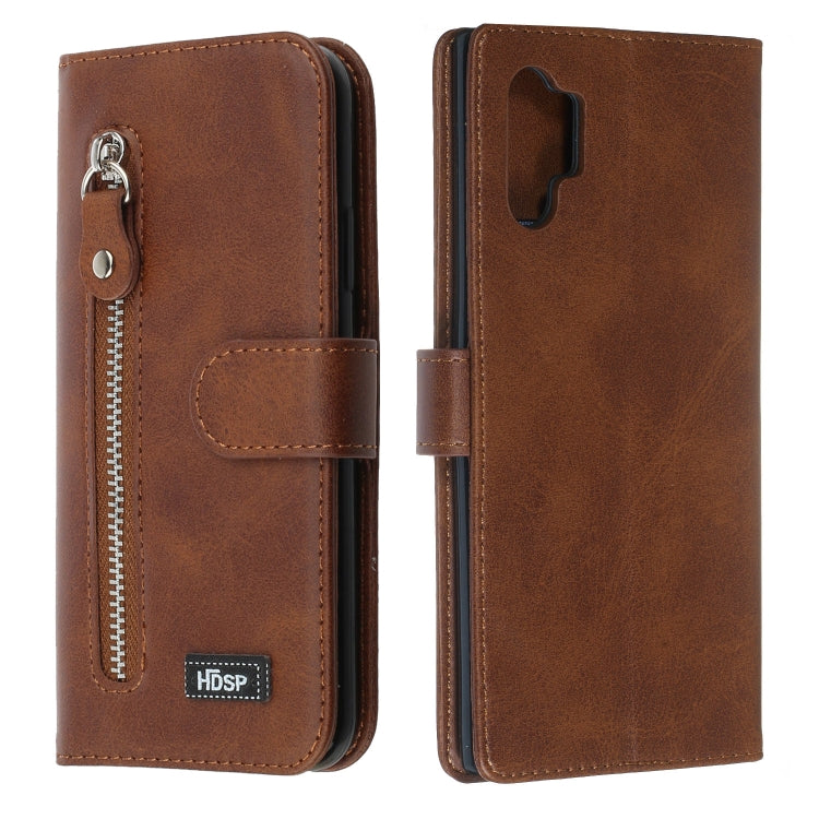 For Galaxy Note10+ Zipper Horizontal Flip Leather Case with Wallet & Holder & Card Slots
