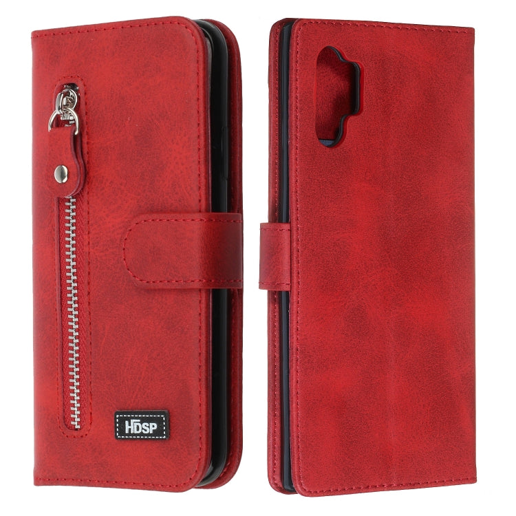 For Galaxy Note10+ Zipper Horizontal Flip Leather Case with Wallet & Holder & Card Slots
