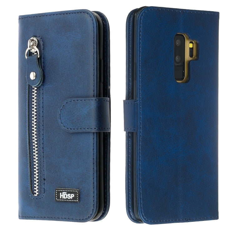 For Galaxy S9+ Zipper Horizontal Flip Leather Case with Wallet & Holder & Card Slots