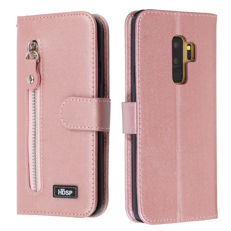 For Galaxy S9+ Zipper Horizontal Flip Leather Case with Wallet & Holder & Card Slots