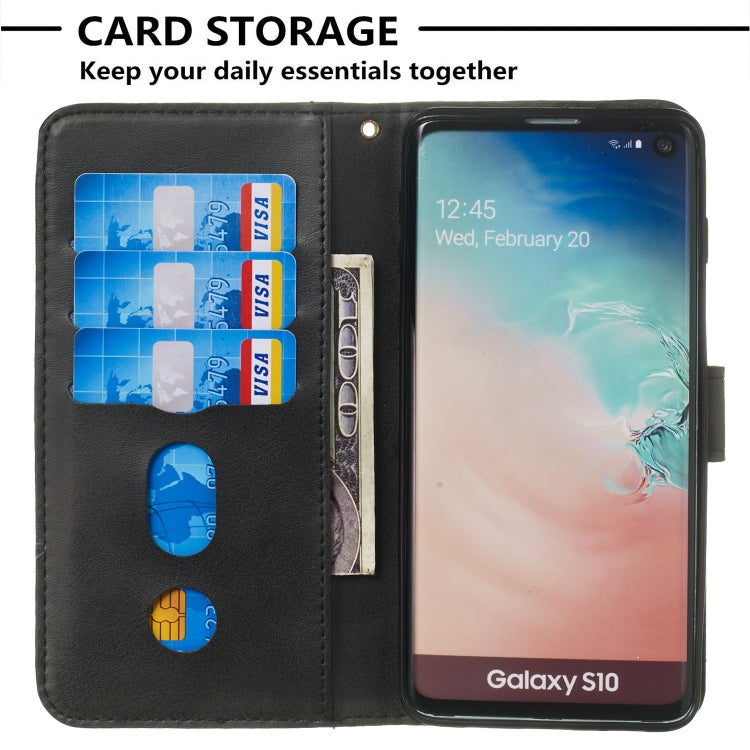 For Galaxy S10 Zipper Horizontal Flip Leather Case with Wallet & Holder & Card Slots