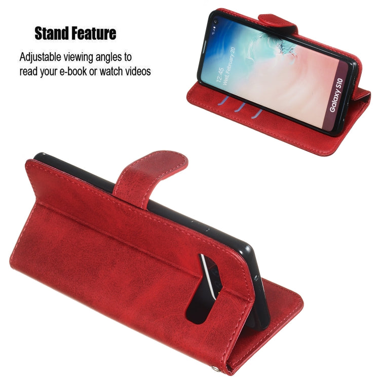 For Galaxy S10 Zipper Horizontal Flip Leather Case with Wallet & Holder & Card Slots