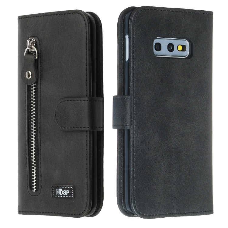 For Galaxy S10e Zipper Horizontal Flip Leather Case with Wallet & Holder & Card Slots