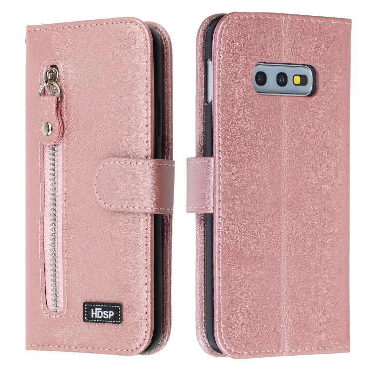 For Galaxy S10e Zipper Horizontal Flip Leather Case with Wallet & Holder & Card Slots