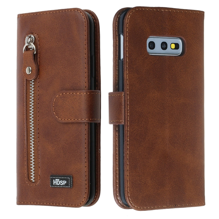 For Galaxy S10e Zipper Horizontal Flip Leather Case with Wallet & Holder & Card Slots