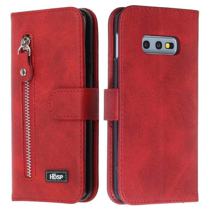 For Galaxy S10e Zipper Horizontal Flip Leather Case with Wallet & Holder & Card Slots