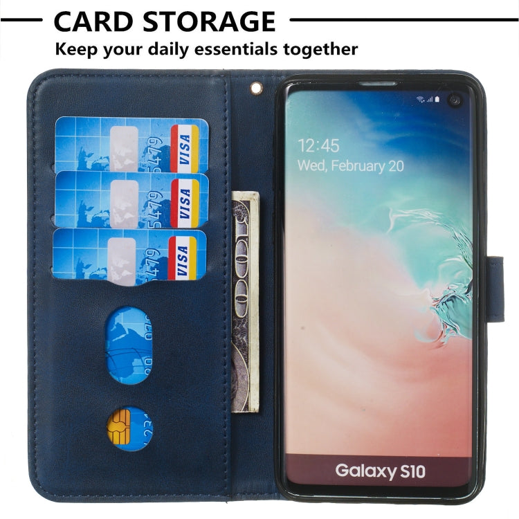 For Galaxy S10+ Zipper Horizontal Flip Leather Case with Wallet & Holder & Card Slots