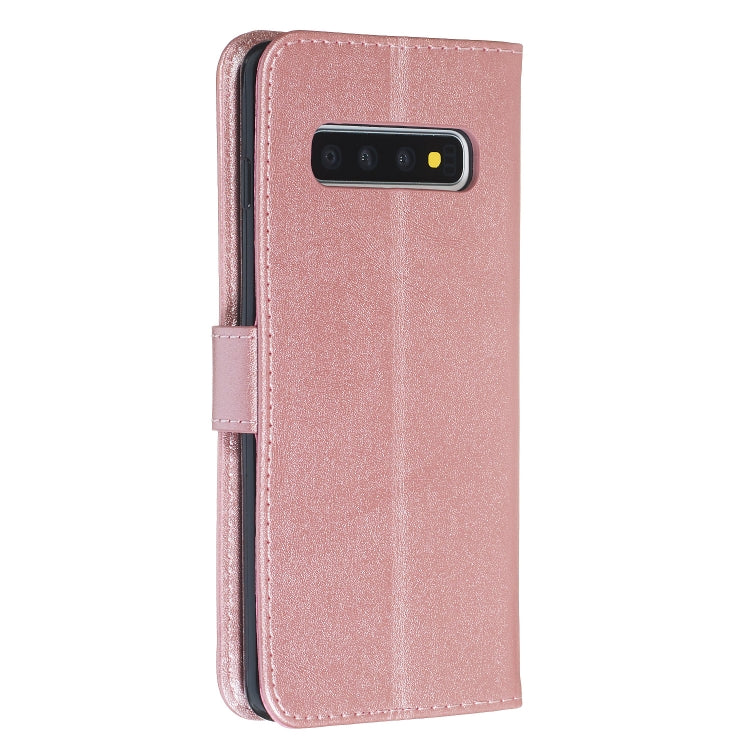 For Galaxy S10+ Zipper Horizontal Flip Leather Case with Wallet & Holder & Card Slots