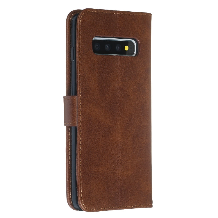 For Galaxy S10+ Zipper Horizontal Flip Leather Case with Wallet & Holder & Card Slots
