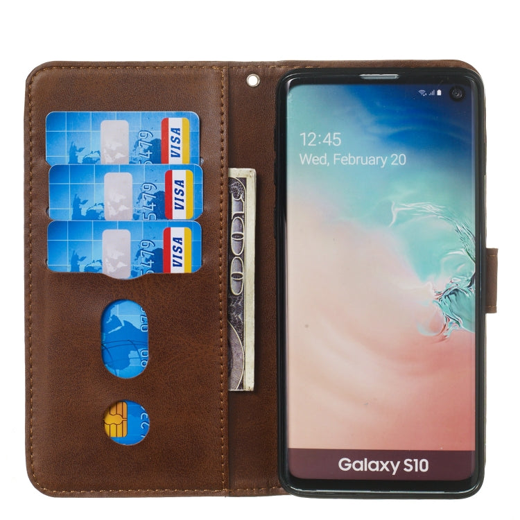 For Galaxy S10+ Zipper Horizontal Flip Leather Case with Wallet & Holder & Card Slots