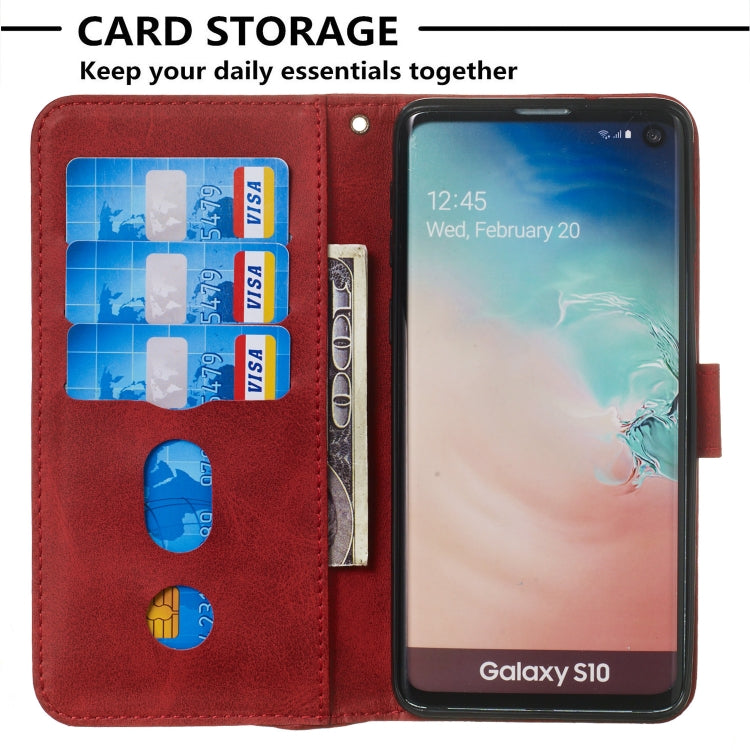 For Galaxy S10+ Zipper Horizontal Flip Leather Case with Wallet & Holder & Card Slots