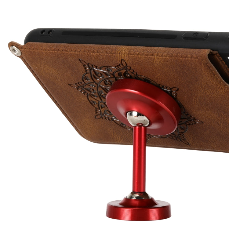 For Samsung Galaxy S21 FE Mandala Embossed PU + TPU Case with Holder & Card Slots & Photo Frame & Strap