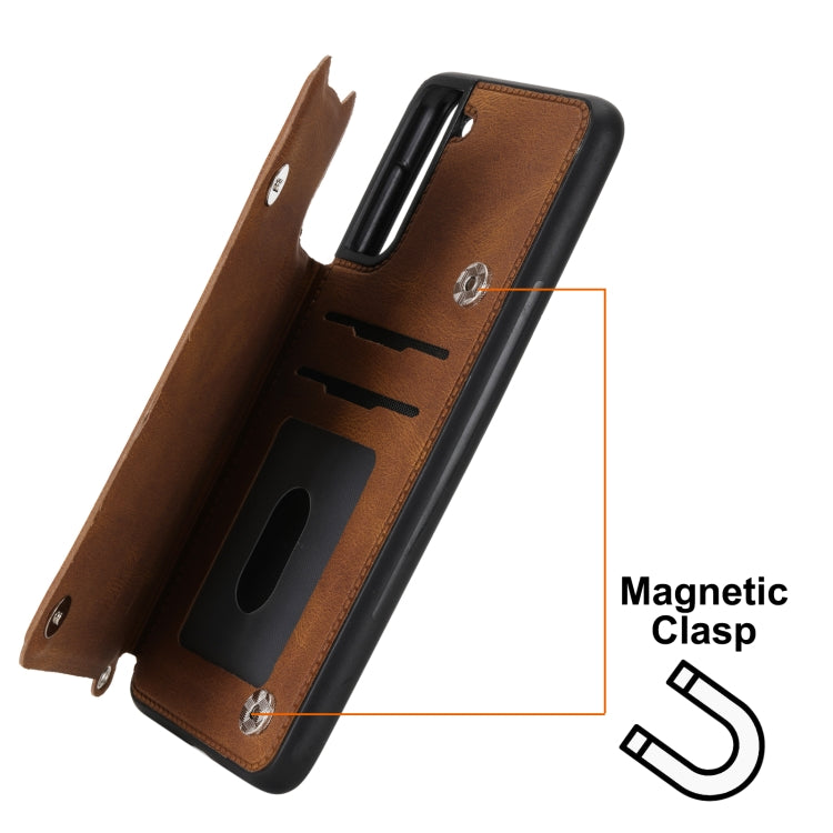 For Samsung Galaxy S21 FE Mandala Embossed PU + TPU Case with Holder & Card Slots & Photo Frame & Strap