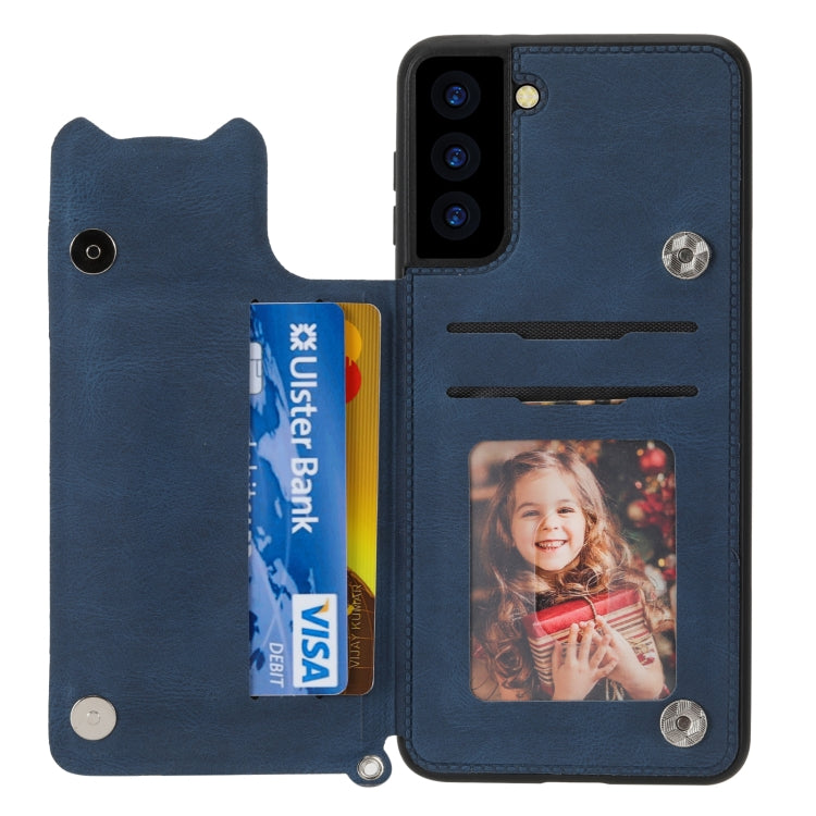 For Samsung Galaxy S21 FE Mandala Embossed PU + TPU Case with Holder & Card Slots & Photo Frame & Strap