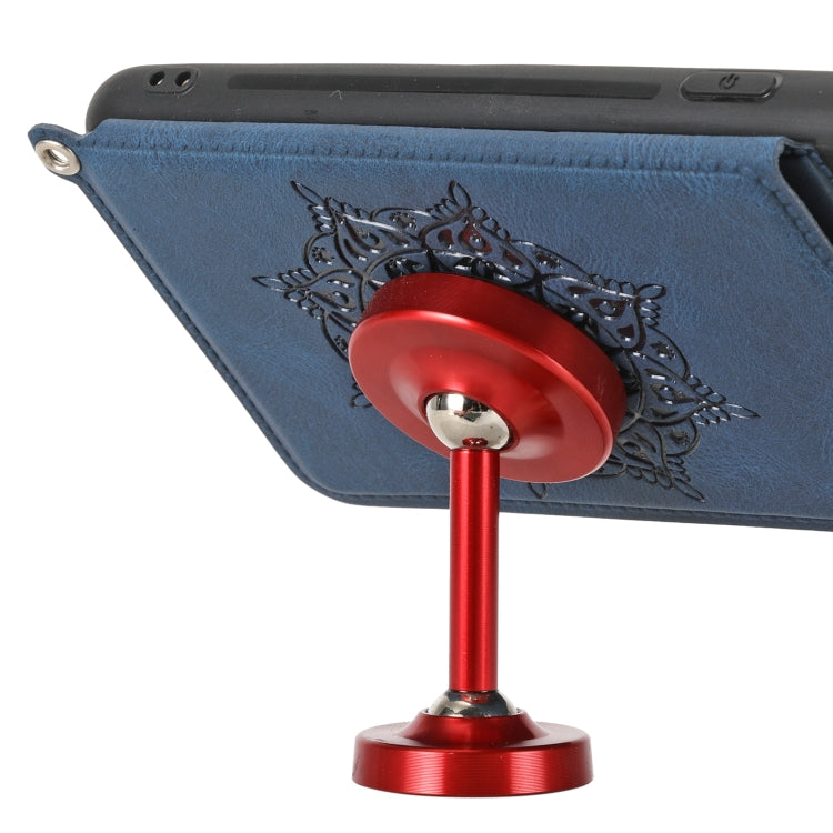 For Samsung Galaxy S21 FE Mandala Embossed PU + TPU Case with Holder & Card Slots & Photo Frame & Strap