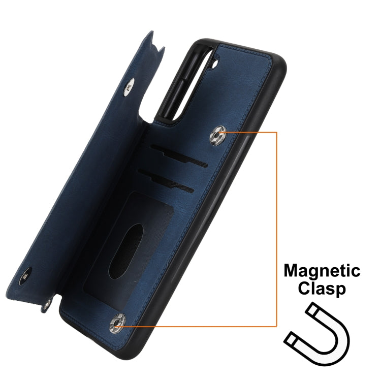 For Samsung Galaxy S21 FE Mandala Embossed PU + TPU Case with Holder & Card Slots & Photo Frame & Strap